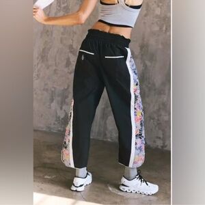 Free People High Waist Cropped Jogger Floral Stripe NWT